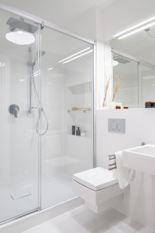 Contemporary Shower with Chrome Fixtures